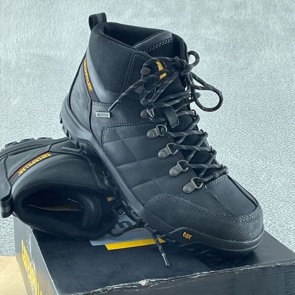 Cat Footwear Men's Waterproof Soft Toe Work Boot, Black, 12 Wide NWB S137 - Picture 1 of 10